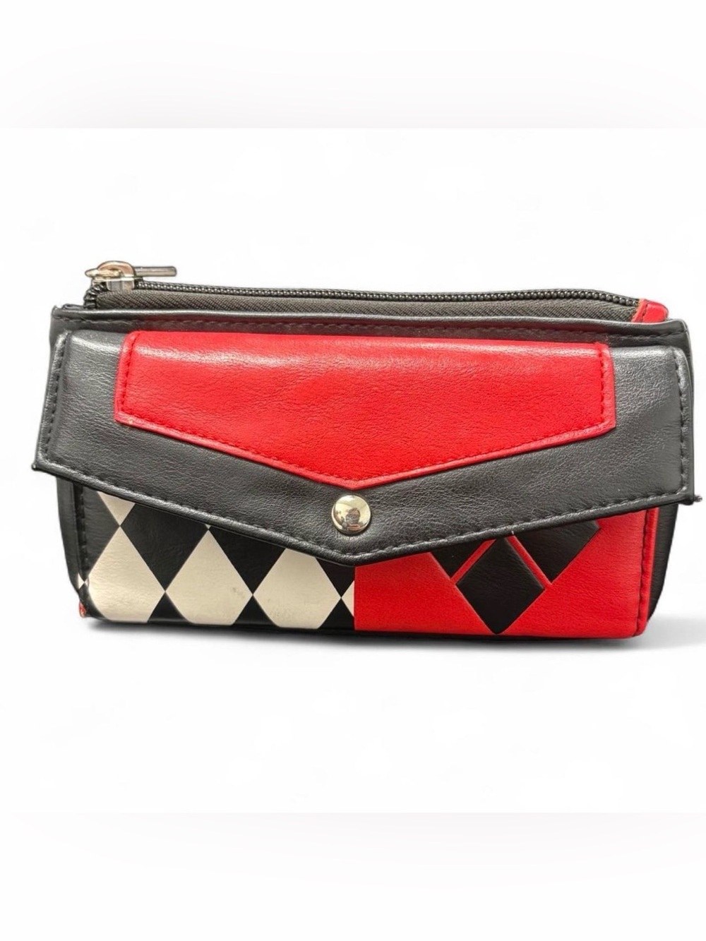 DC Comics Black, Red & Cream Geometric Women's Clutch Wallet